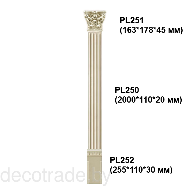 Пилястра комплект PL251+PL250+PL252