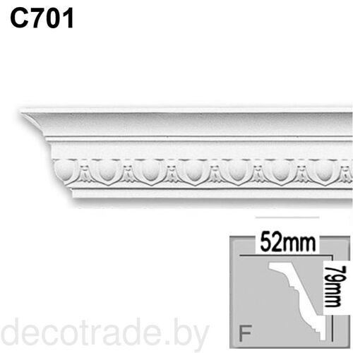 Плинтус потолочный (карниз) C 701 гибкий