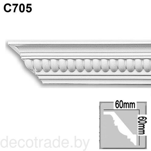 Плинтус потолочный (карниз) C 705 гибкий