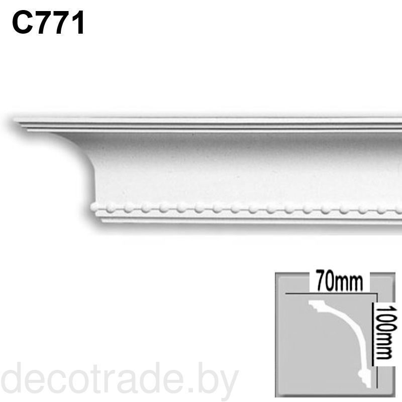 Плинтус потолочный (карниз) C 771 гибкий