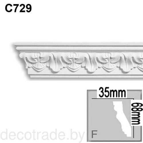 Плинтус потолочный (карниз) C 729 гибкий
